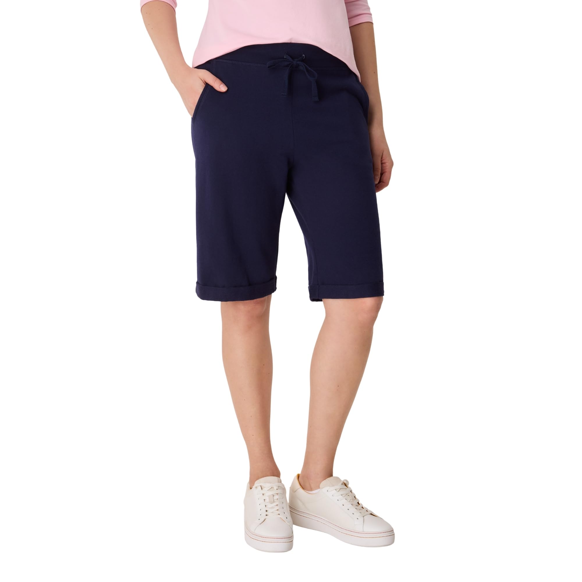 Hanes Women's French Terry Bermuda Short, Navy, Large 🍁 All In One Marketplace Canada