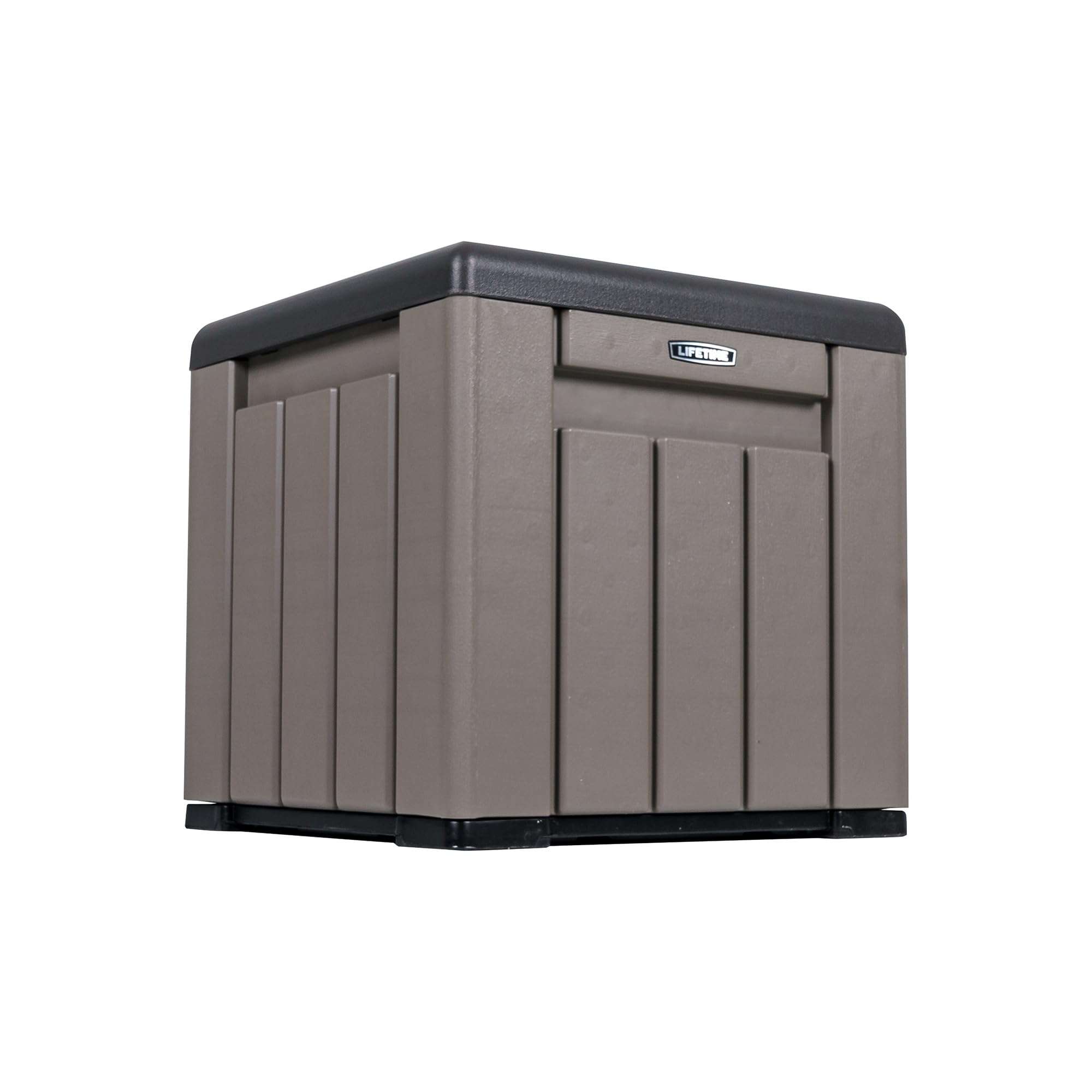 LIFETIME 25 Gallon Outdoor Storage Cube, Deckbox, Brown lid, Storage Box for Gardening Tools, Pool Supplies, Patio Furniture & More 🍁 All In One Marketplace Canada