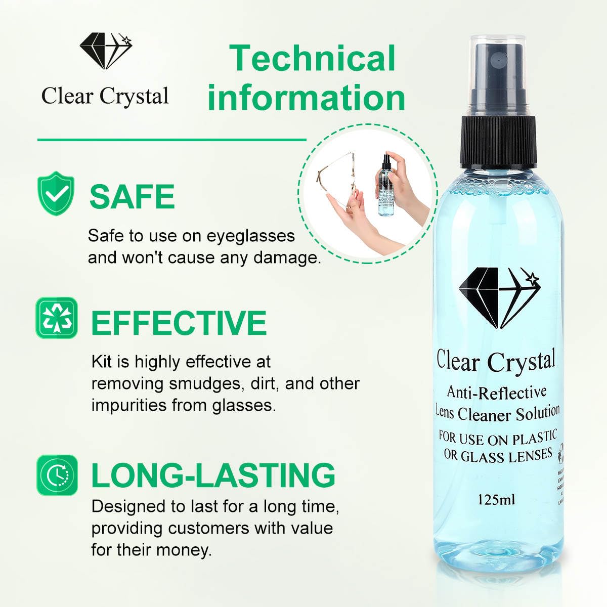 Glasses Cleaner kit - Eyeglass Cleaner including 3 Anti-Reflective Lens Cleaner bottles 125 ml Each, 3 Microfiber Cleaning Cloths, and a Screwdriver Key Chain - by Clear Crystal 🍁 All In One Marketplace Canada