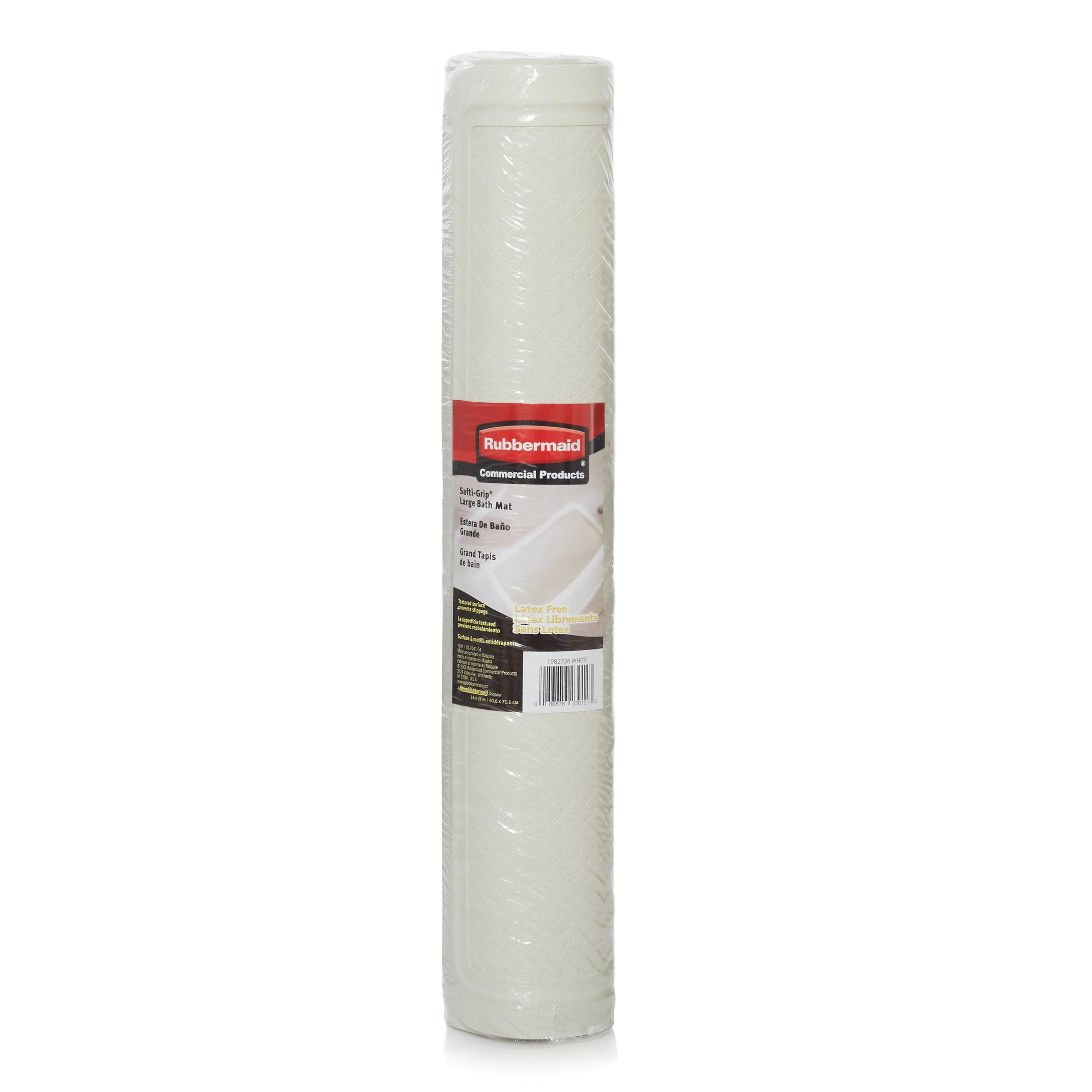 Rubbermaid Commercial Products Bath Tub and Shower Mat | Large - 28 x 16 in. | White | Machine Washable | Safti-Grip Non-Slip Bathroom Mat with Suction Cups for Home/Hotel/Shower/Bathtub 🍁 All In One Marketplace Canada