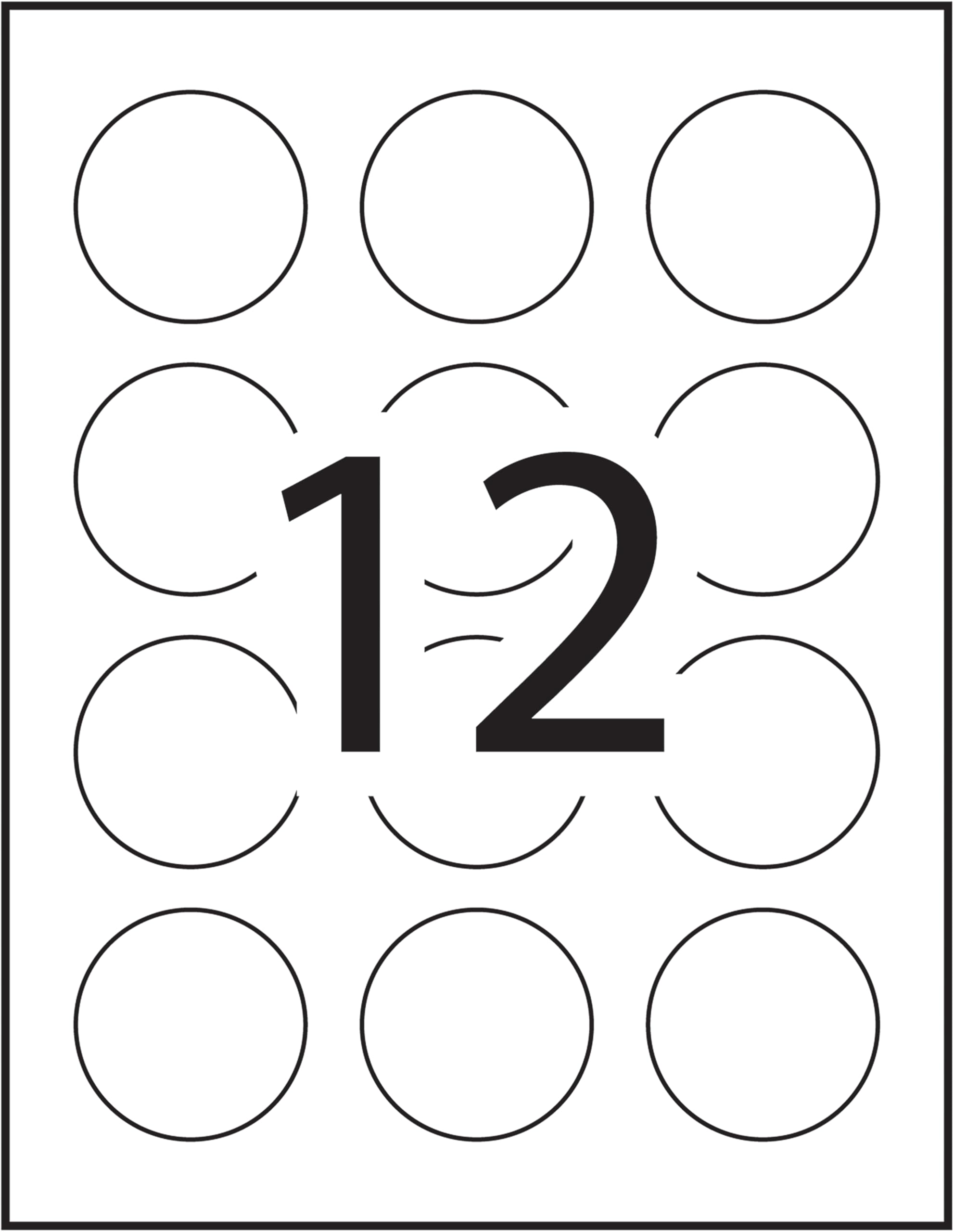 Avery Matte White Round Labels, 2