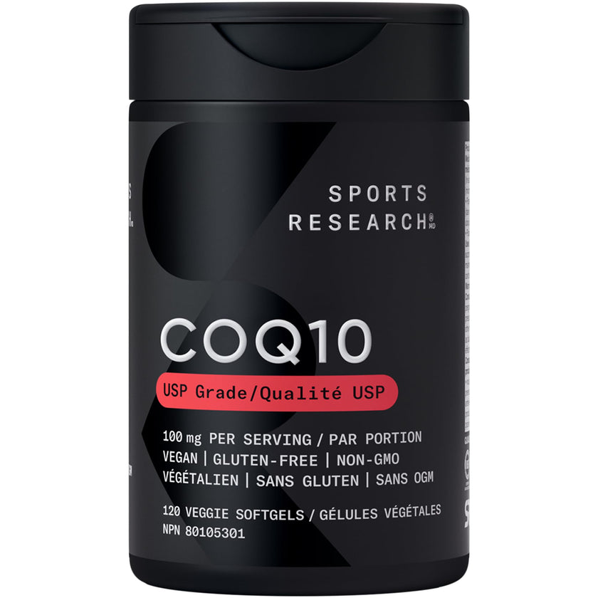 Sports Research® CoQ10 (100mg) Enhanced w/Coconut Oil & Bioperine (Black Pepper) for Better Absorption | Vegan Certified, Non-GMO Verified (120 Veggie Softgels) 🍁 All In One Marketplace Canada