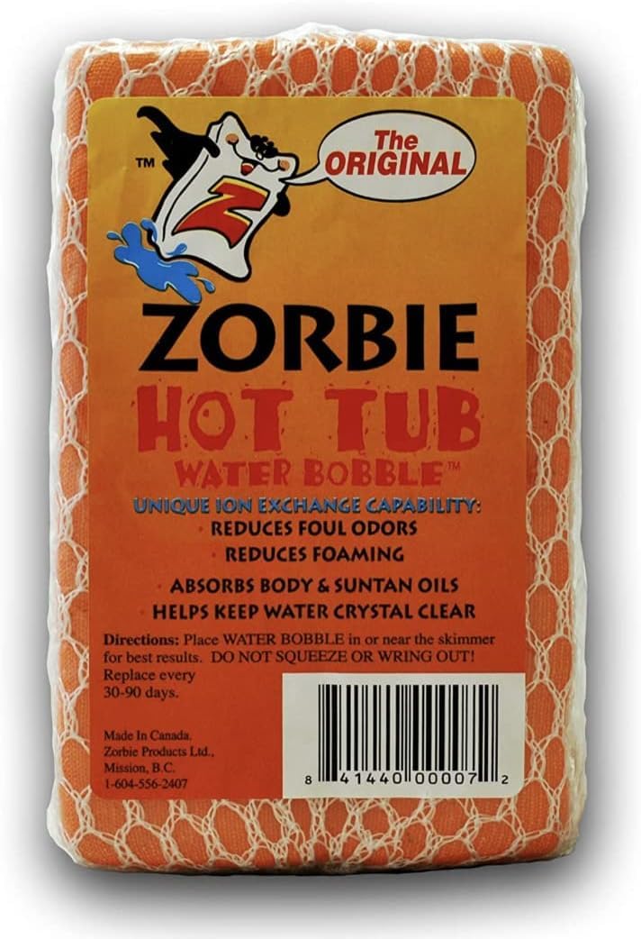 Zorbie Water Bobble Hot Tub Oil Scum Absorber - Scum Absorbing Sponge for Spas and Hot Tubs - Naturally Cleaner Water with Spa Sponges for Hot Tubs - Orange Floating Bobble with String- Single Package 🍁 All In One Marketplace Canada