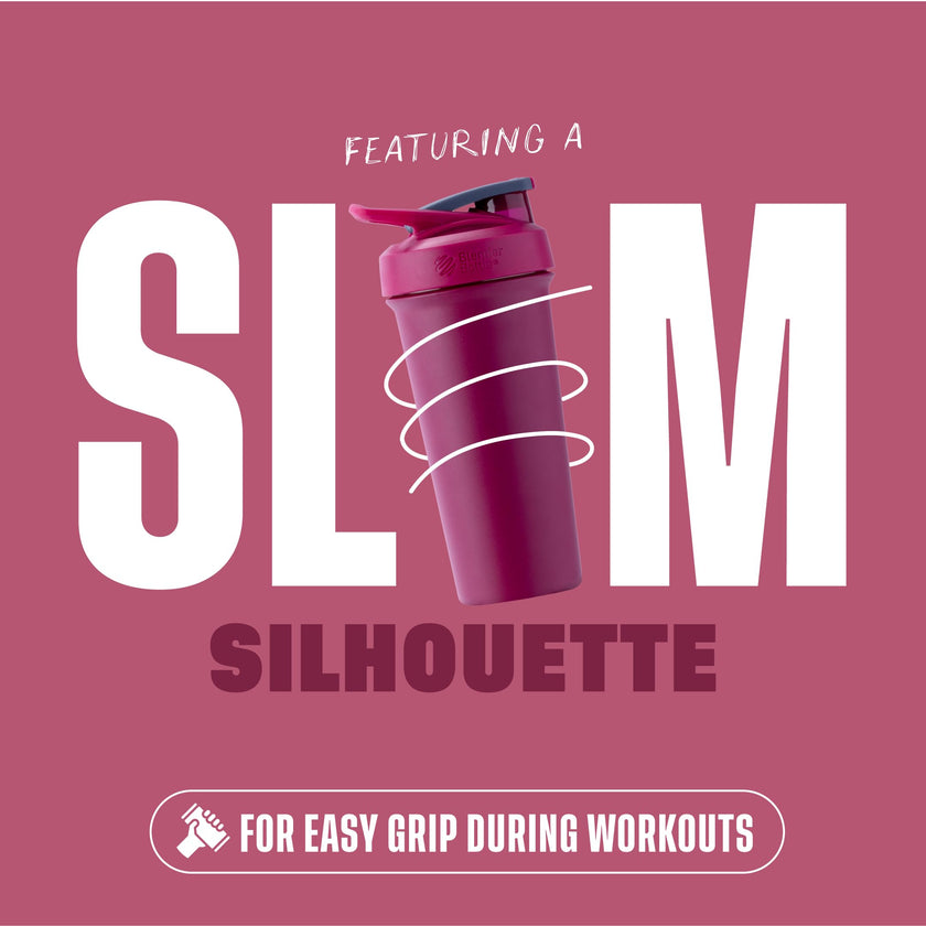BlenderBottle Strada Sleek Shaker Cup Insulated Stainless Steel Water Bottle with Wire Whisk, 25-Ounce, Raspberry 🍁 All In One Marketplace Canada