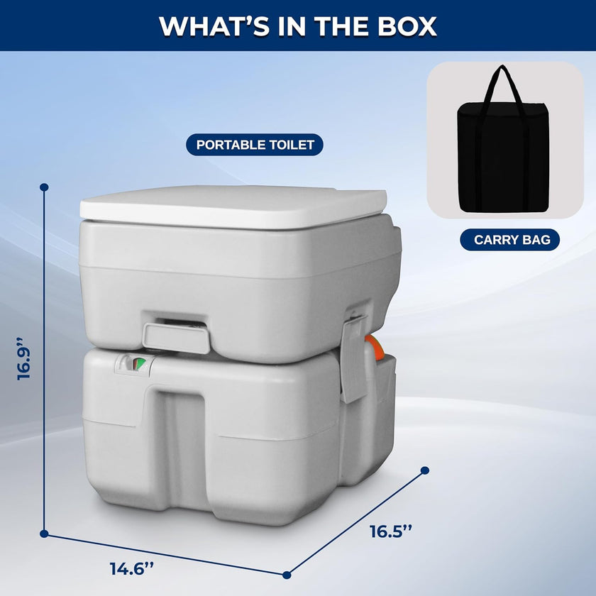SerenLife Portable Toilet - 5.2 Gallon Camping and RV Porta Potty, Flushable, Leak Proof and Detachable Waste Tank, Ideal for Road Trip, Boats, Travel and Hiking Gear Essentials 🍁 All In One Marketplace Canada
