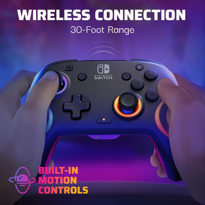 PDP Afterglow Wave Wireless RGB Gaming Controller - Nintendo Switch/Switch Lite/Switch - OLED Model, Nintendo Switch 2, LED Lighting, Rechargeable Battery - Black 🍁 All In One Marketplace Canada