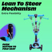 Kick Scooters for Kids Ages 3-5 (Suitable for 2-12 Year Old) Adjustable Height Foldable Scooter Removable Seat, 3 LED Light Wheels, Rear Brake, Wide Standing Board, Outdoor Activities for Boys/Girls 🍁 All In One Marketplace Canada