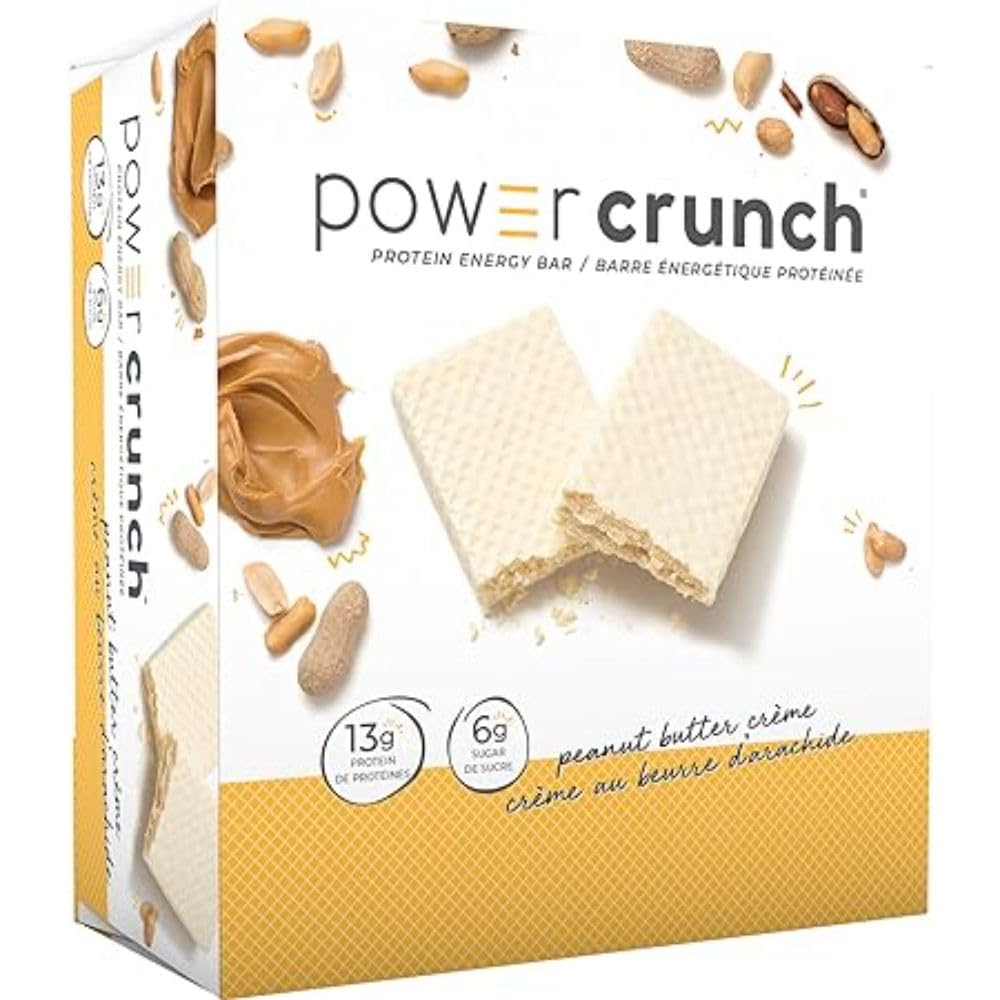 Power Crunch Protein Bars Peanut Butter Crème 12 Count – High Protein Wafer Bar, 13g Protein, Low Sugar, Cream-Filled Snack Bar 🍁 All In One Marketplace Canada