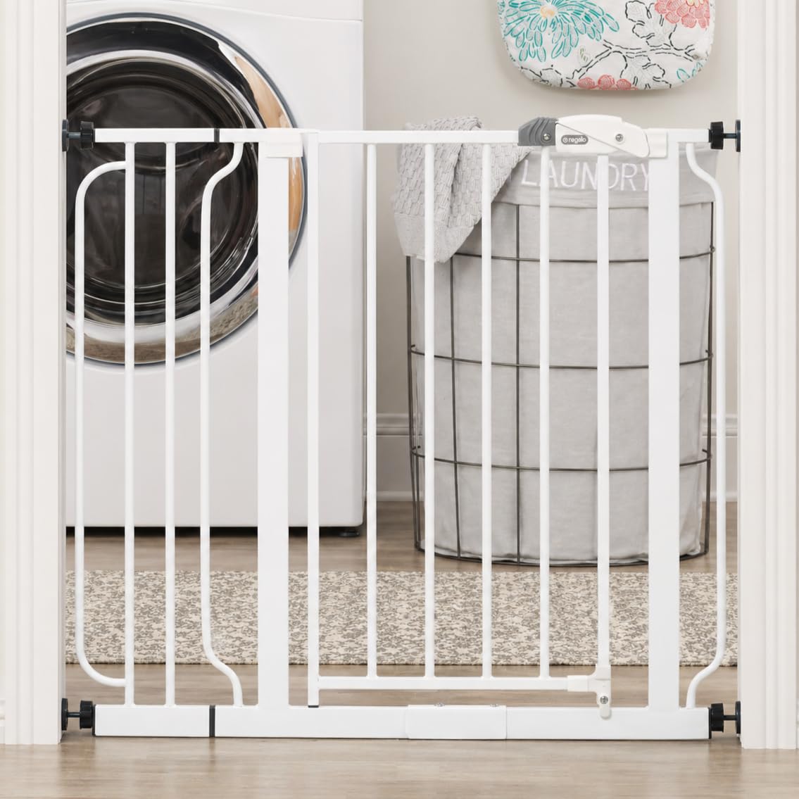 Regalo Easy Step 38.5-Inch (97.75cm) Extra Wide Baby Gate, Award Winning Brand, Includes 6-Inch (15.25cm) Extension Kit, 4 Pack Pressure Mount Kit and 4 Pack Wall Mount Kit 🍁 All In One Marketplace Canada