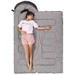 Sleeping Bag 3 Seasons (Summer, Spring, Fall) Warm & Cool Weather - Lightweight,Waterproof Indoor & Outdoor Use for Kids, Teens & Adults for Camping Hiking, Backpacking and Survival (Black Grey) 🍁 All In One Marketplace Canada
