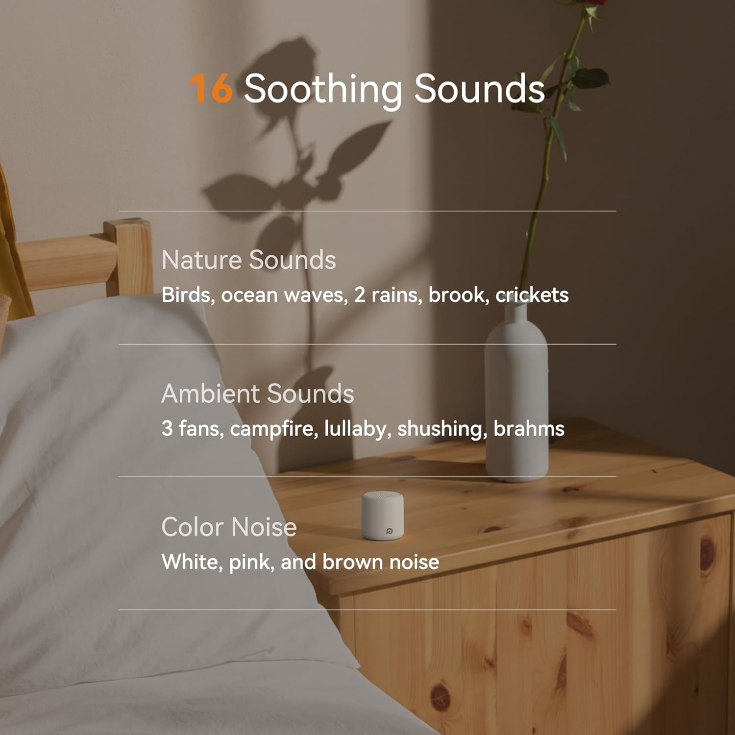 Dreamegg White Noise Machine - Portable Sound Machine Baby Adult, Travel White Noise Sound Machine, 16 Soothing Sounds, Rechargeable, Mini Sound Machine for Sleeping Baby Shower Home Hotel Gift, White 🍁 All In One Marketplace Canada