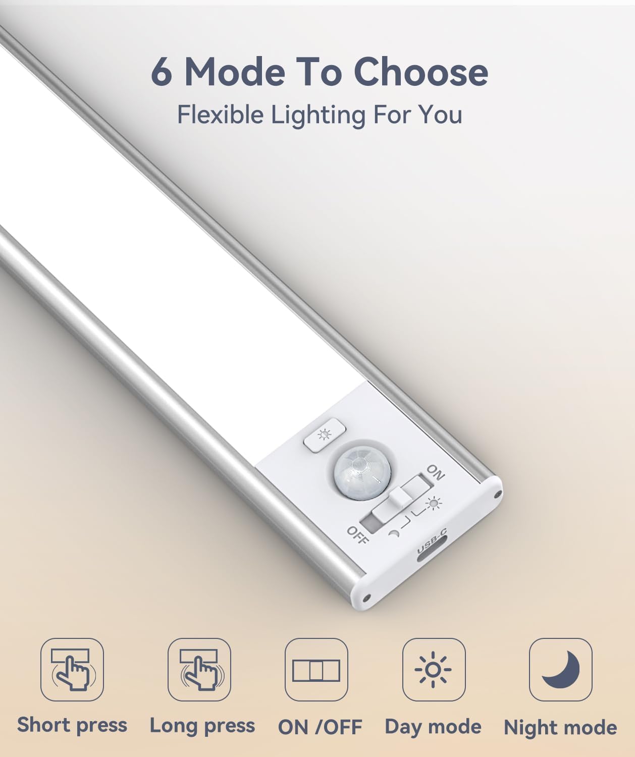 Under Cabinet Lighting, LED Motion Sensor Light Indoor, 2200mAh USB Rechargeable Closet Lights Battery Operated, Stick On Magnetic Wireless Dimmable Under Counter Lights for Kitchen, Stairs (2 Pack) 🍁 All In One Marketplace Canada