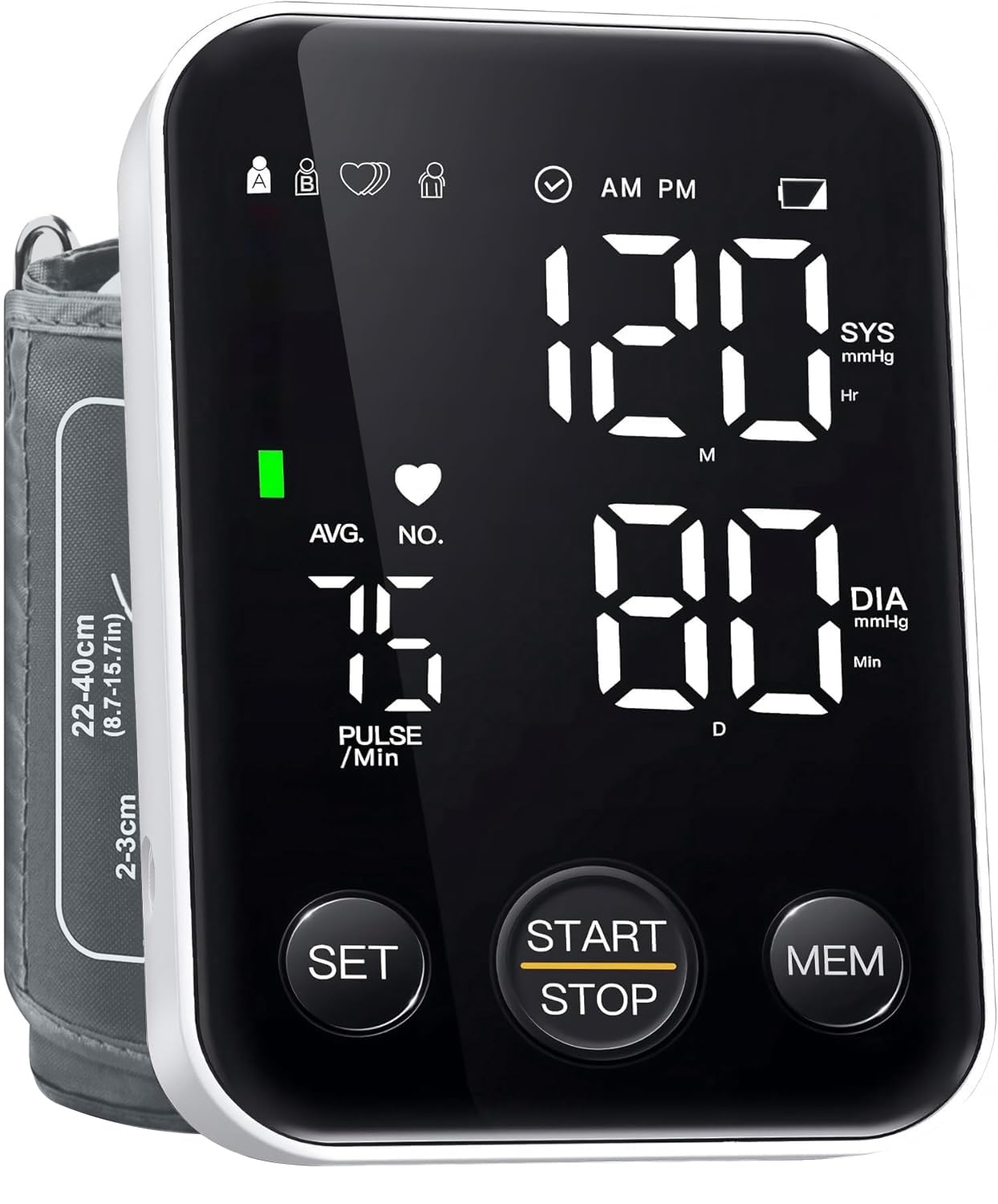 Blood Pressure Machine for Home Use Automatic Blood Pressure Monitor with 2x120 Reading Memory Adjustable Arm Cuff 8.7