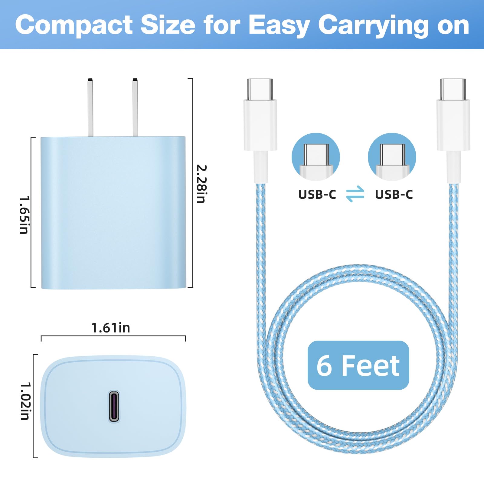 4 Pack USB C Charger for iPhone 16 15 Charger Fast Charging, 20W USB C Fast Charger Block with 6FT USB C to C Cable for iPhone 16 15 Pro Max/15 Plus/iPad Pro12.9/11,iPad Air,iPad mini Android Phones 🍁 All In One Marketplace Canada