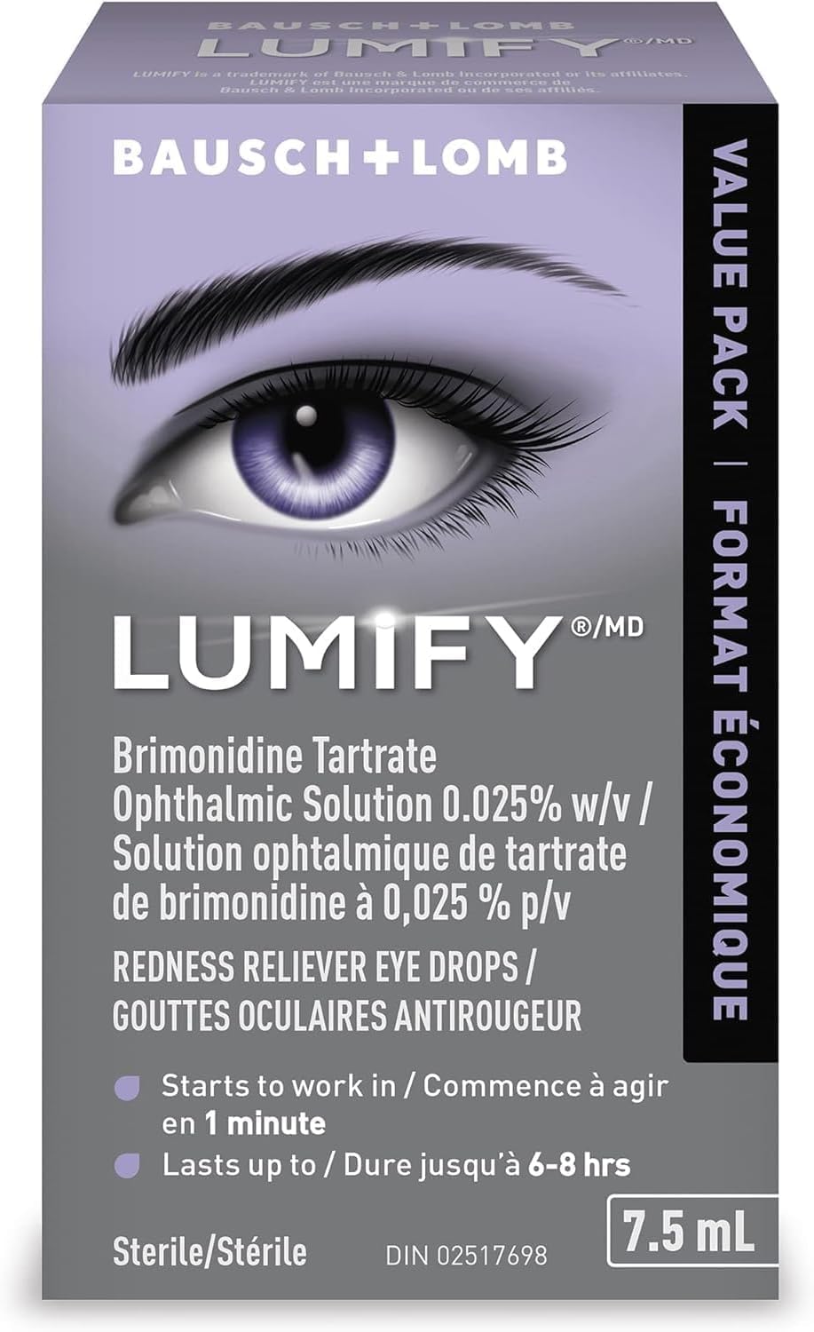 LUMIFY Eye Drops for Red Eyes, Redness Reliever for Brighter Looking Eyes, Works in 1 Minute & Lasts Up to 8 Hours, Eye Drops, 7.5 mL 🍁 All In One Marketplace Canada