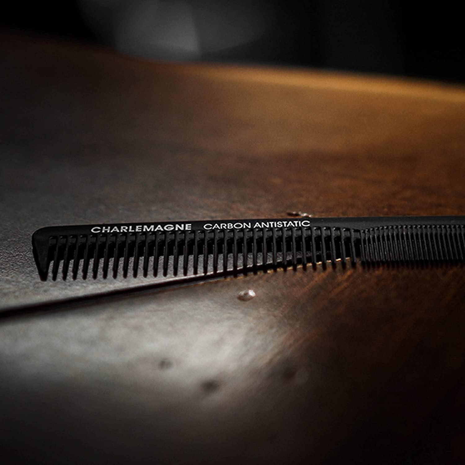 Charlemagne Carbon Fibre Hair Comb - 18 cm, Fine Tooth - Professional Barber Performance - Beard Comb for Men & Mustache Styling - Shatterproof Anti-Static Travel Groomer 🍁 All In One Marketplace Canada