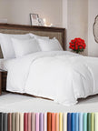 White Duvet Cover Queen Size - Extra Soft Queen Size Duvet Cover - Lightweight, Comfy, Cozy & Breathable - Easy Care & Fade Free with Zipper Closures & Ties - 90