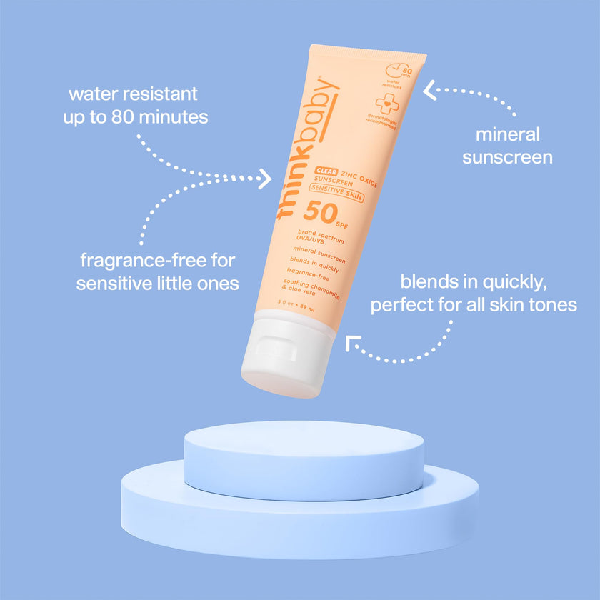 THINK Thinkbaby SPF 50+ Mineral Sunscreen for Sensitive Skin - 3 Fl Oz 🍁 All In One Marketplace Canada