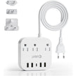 Unidapt European Plug Adapter, Unidapt US to UK Europe Power Strip for EU/UK/US with USB C and 4 USB Ports, 3 AC Outlets, Wall Mountable, 5ft Cord, for Travel Cruise Ship Home (WSS-603) 🍁 All In One Marketplace Canada