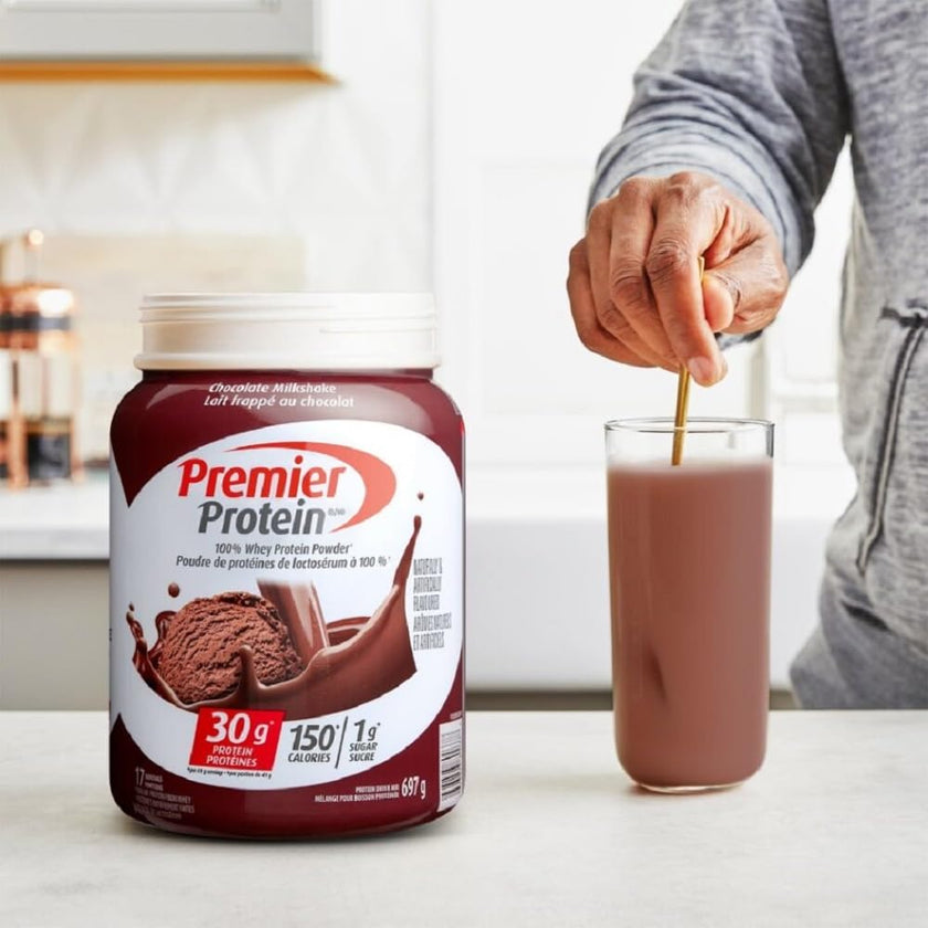 Premier Protein Powder, Chocolate Milkshake, High Protein Powder, 30g of Protein, 1g Sugar, 100% Whey Protein, Keto Friendly, Gluten Free, 17 Servings, 697 Grams 🍁 All In One Marketplace Canada