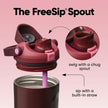 Owala FreeSip Sway Insulated Stainless Steel Water Bottle with Two-Way Spout, Built-In Straw and Bucket Handle, Made for Travel, School, and Sports, 30oz, BPA Free, Leak Proof, Black Cherry 🍁 All In One Marketplace Canada