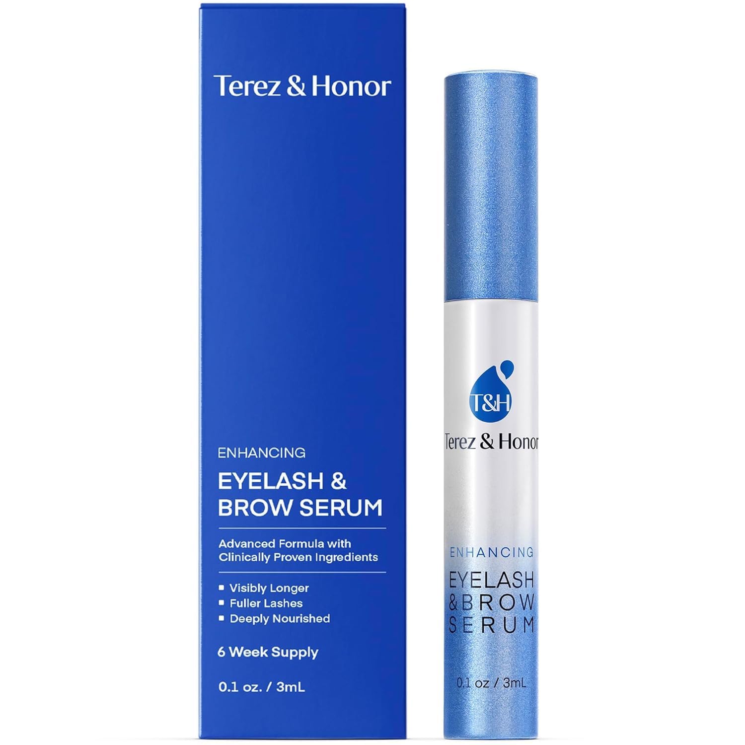 Terez & Honor Enhancing Lash & Brow Serum for Fuller, Thicker-Looking Lashes – Peptide Conditioner for Healthier-Looking Brows & Lashes, Gentle & Nourishing Formula 🍁 All In One Marketplace Canada
