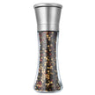 Pepper Grinder or Salt Grinder, Best Spice Mill with Ceramic Blades, Adjustable Coarseness, Brushed Stainless Steel Cap, and Refillable Tall Glass Body with 6OZ Capacity (7.5