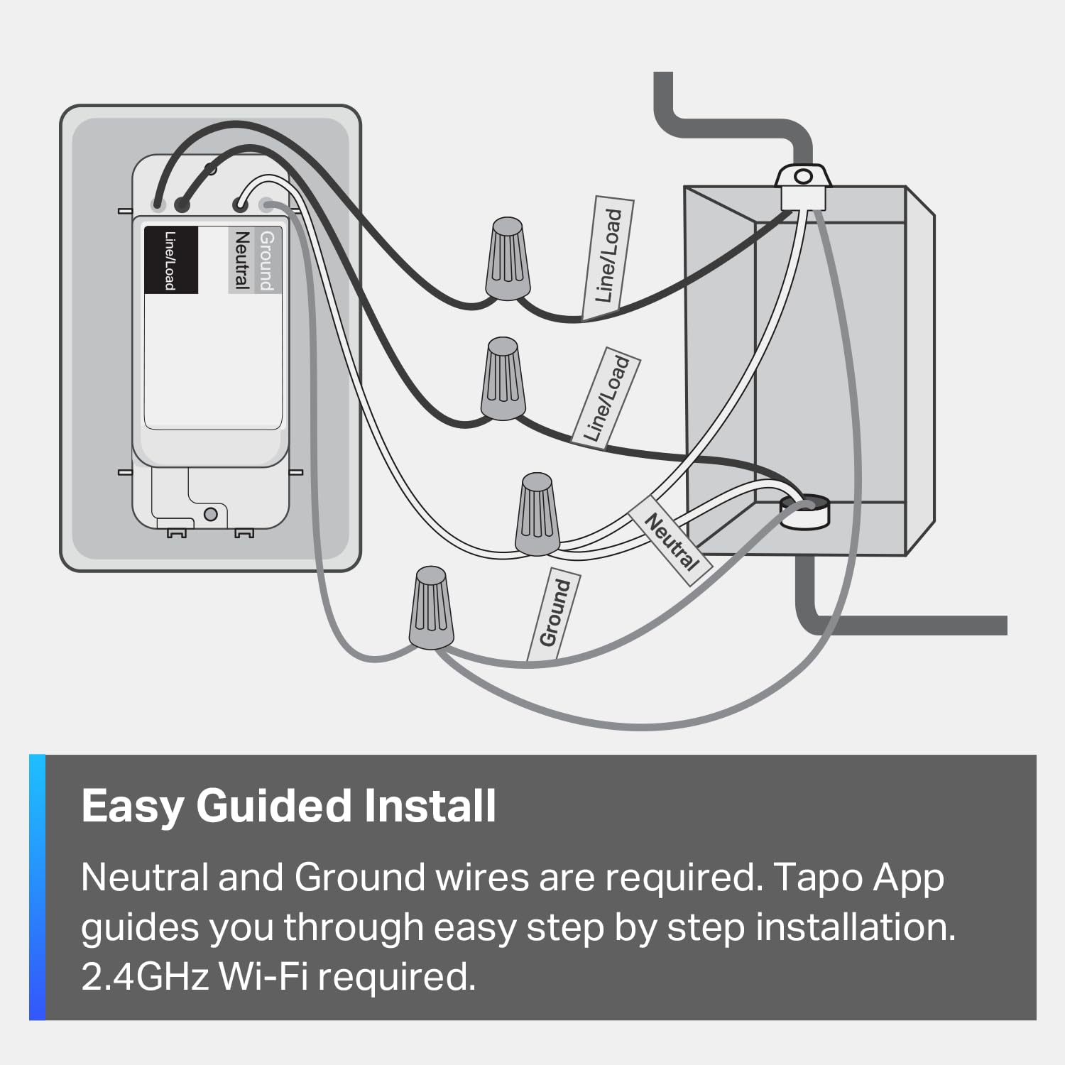 TP-Link Tapo Smart Light Switch, Matter Compatible, Single Pole, Neutral Wire Required, Voice Control w/Siri, Alexa & Google Home, UL Certified, Timer & Schedule, Guided Install, Tapo S505(2-Pack) 🍁 All In One Marketplace Canada
