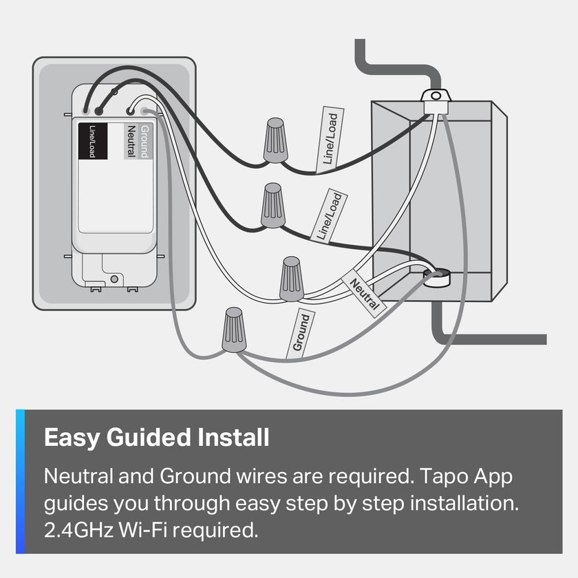 TP-Link Tapo Smart Light Switch, Matter Compatible, Single Pole, Neutral Wire Required, Voice Control w/Siri, Alexa & Google Home, UL Certified, Timer & Schedule, Guided Install, Tapo S505(2-Pack) 🍁 All In One Marketplace Canada