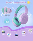 acer Kids Bluetooth Headphones, 85/94dB Volume Limiter, Foldable Wireless Over-Ear Headphones for iPad, Travel, 60H Playtime, Bluetooth 6.0, Built-in Mic, Purple Green, OHR668 🍁 All In One Marketplace Canada