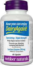 Webber Naturals Dairy Again Lactase Enzyme, 60 Capsules 🍁 All In One Marketplace Canada