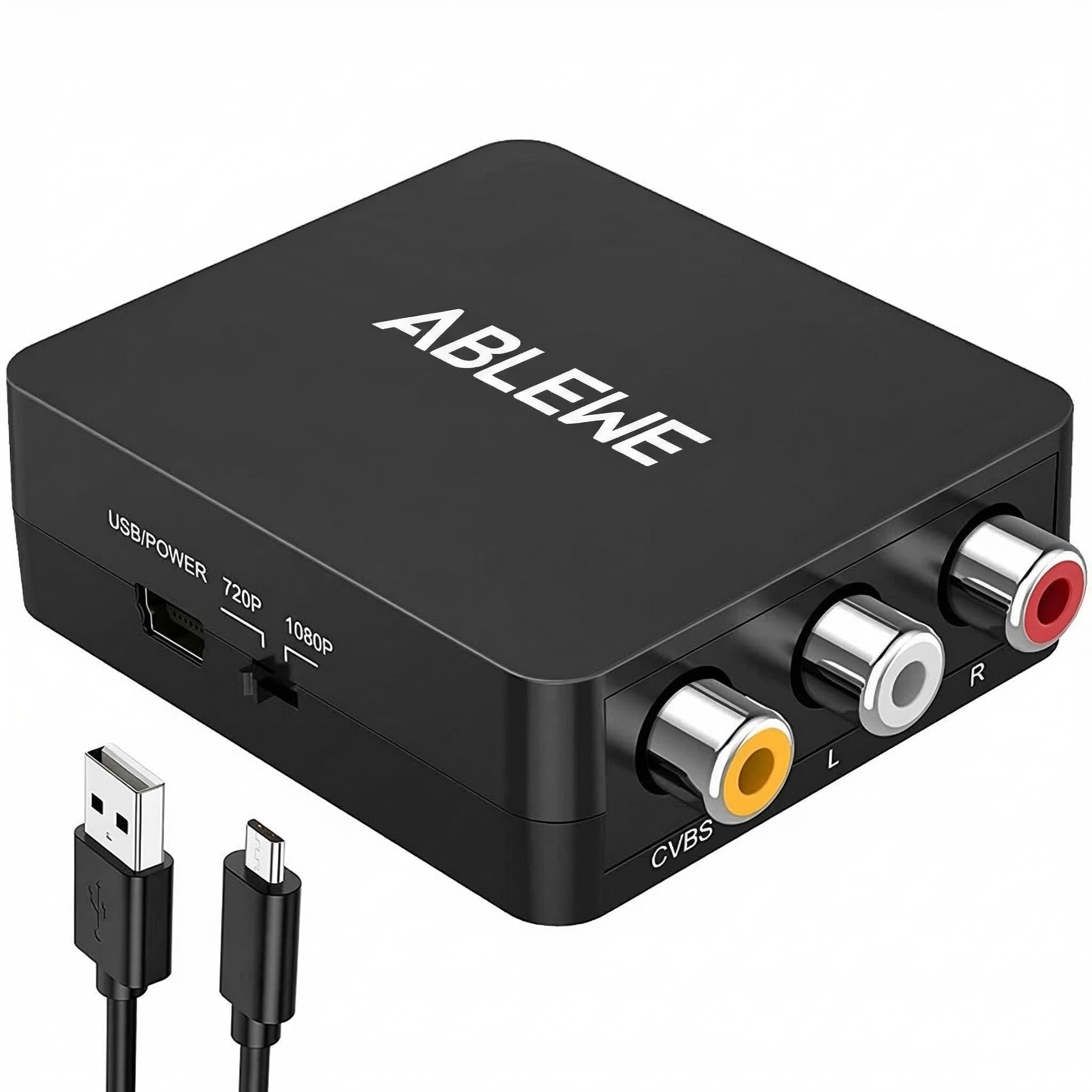 ABLEWE RCA to HDMI,AV to HDMI Converter, 1080P Mini RCA Composite CVBS Video Audio Converter Adapter Supporting PAL/NTSC for TV/PC/ PS3/ STB/Xbox VHS/VCR/Blue-Ray DVD Players 🍁 All In One Marketplace Canada