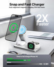 EXW Foldable 3 in 1 Wireless Charging Station for iPhone and Apple Watch,Compatible with Magsafe Charger Stand,Travel Bedside Fast Wireless Charger for iPhone 17e 17 Air 16 15 14 13 12 Series, Airpods 🍁 All In One Marketplace Canada