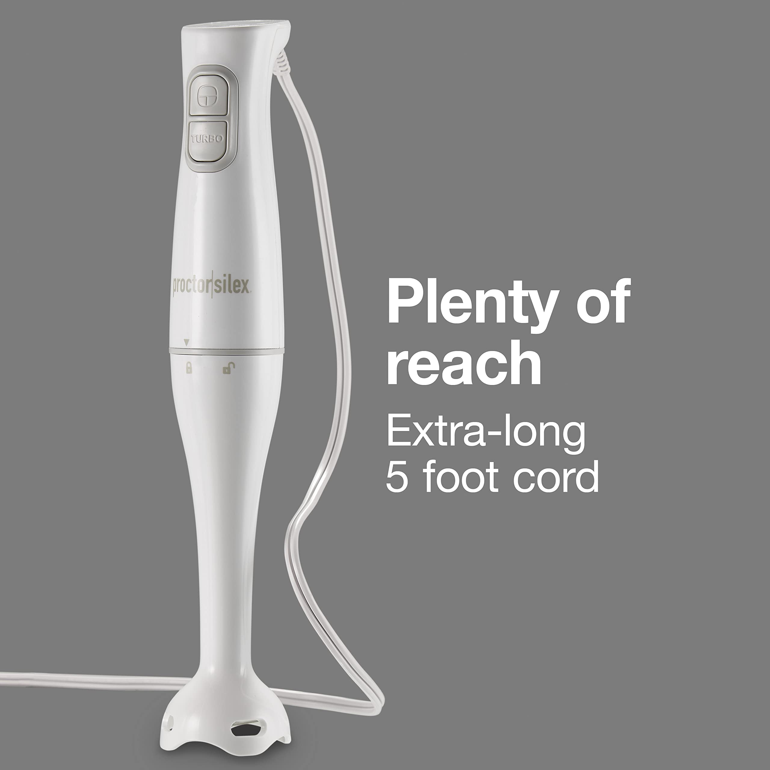Proctor Silex Electric Immersion Blender with Detachable Dishwasher Safe Handheld Hand Blender Stick, 2-Speeds, 150 Watts, White (59739) 🍁 All In One Marketplace Canada