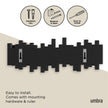 Umbra Sticks Wall-Mounted Coat Rack Rail Hook with 5 Retractable Pegs – Modern, Space-Saving Storage Organizer, Black 🍁 All In One Marketplace Canada