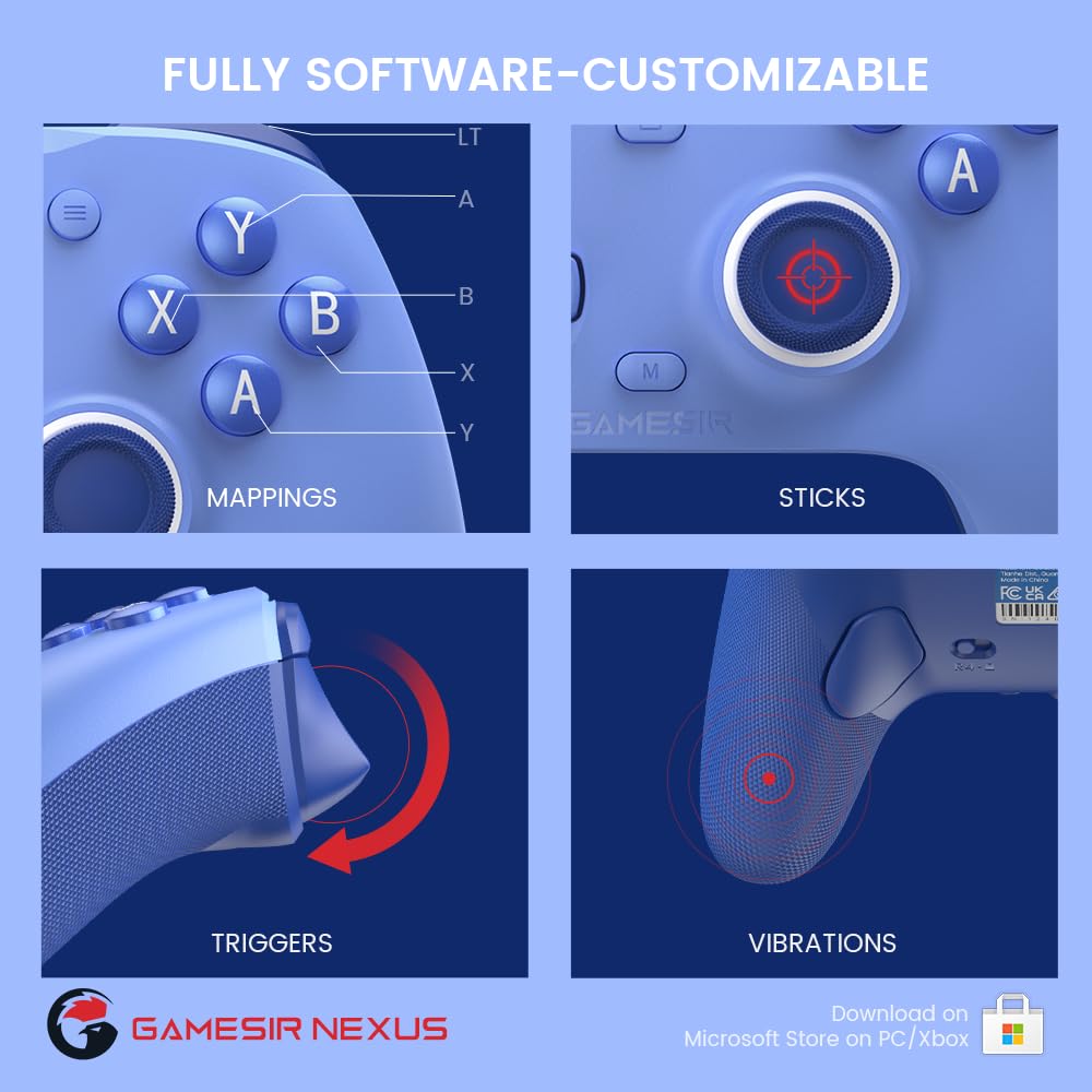 GameSir G7 SE Wired Controller for Xbox Series X|S, Xbox One & Windows 10/11, Plug and Play Gaming Gamepad with Hall Effect Joysticks/Hall Trigger, 3.5mm Audio Jack - Blue 🍁 All In One Marketplace Canada
