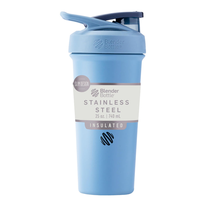 BlenderBottle Strada Sleek Shaker Cup Insulated Stainless Steel Water Bottle with Wire Whisk, 25-Ounce, Dusty Blue 🍁 All In One Marketplace Canada