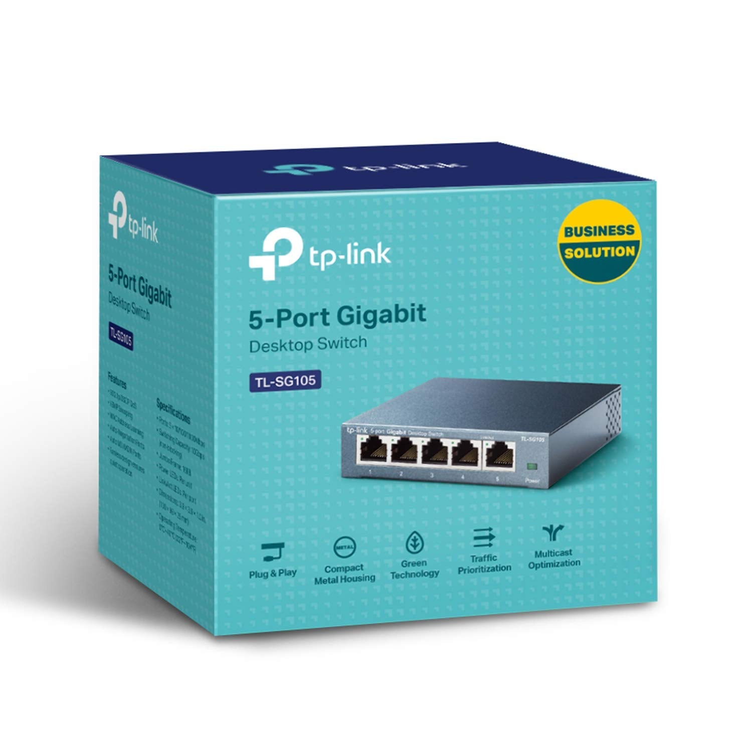 TP-Link TL-SG105 5 Port Gigabit Unmanaged Ethernet Network Switch, Ethernet Splitter, Plug and Play, Fanless Metal Design, Shielded Ports, Traffic Optimization, Limited Lifetime Protection,Black 🍁 All In One Marketplace Canada