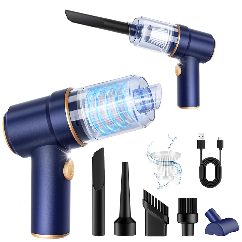 KMM Handheld Car Vacuum Cleaner, 19000Pa Vacuum Cleaner and Air Duster, 120W High Power Hand Held Vacuum with LED Light and Multi-Nozzles for Car, Home, Office, Pet Medium 🍁 All In One Marketplace Canada