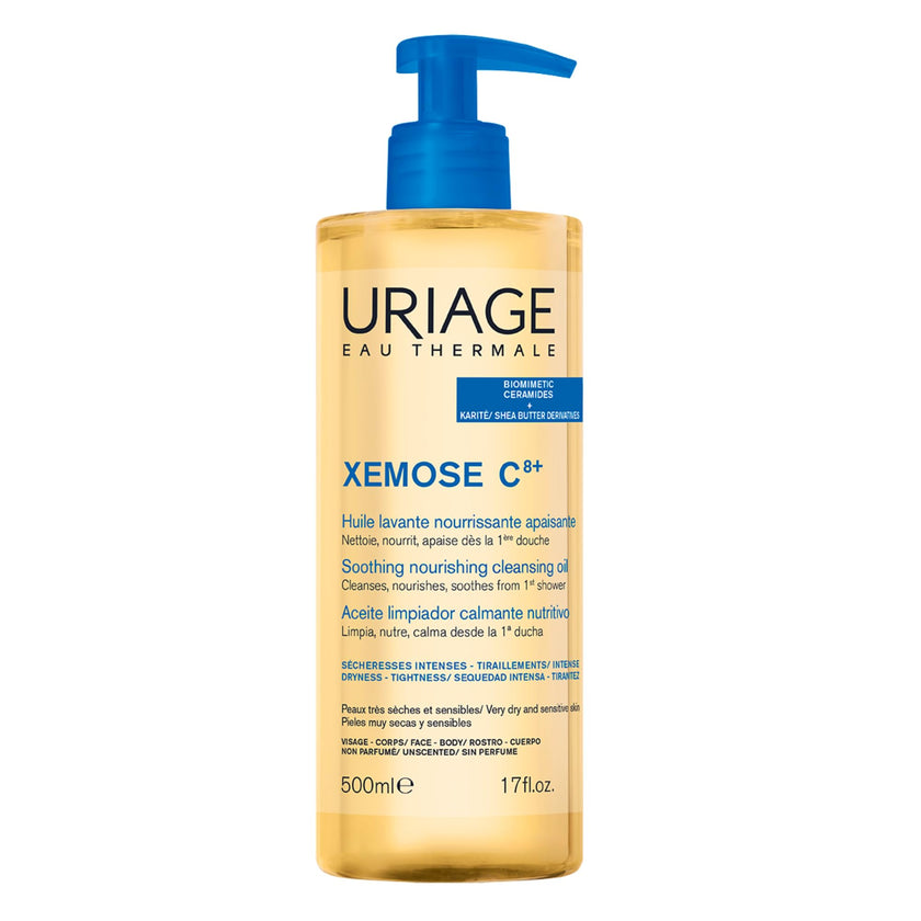 Uriage Xémose Cleansing Soothing Oil - Face & Body Cleanser & Shower Gel - Long-Lasting Comfort For Dry, Sensitive Skin Prone to Atopic Eczema - Soap-free, Fragrance-free For Your Whole Family - 500ml 🍁 All In One Marketplace Canada
