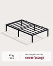 VASAGLE Twin Metal Bed Frame 14 Inches Tall, 550 lb Weight Capacity Heavy Duty Platform Bed Frame with Under-Bed Storage, No Box Spring Needed, Matte Black URMB653BD02 🍁 All In One Marketplace Canada