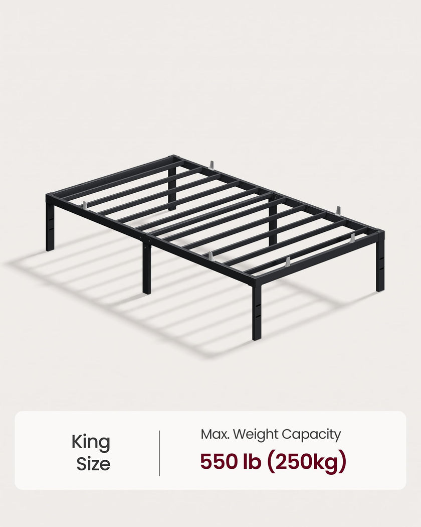 VASAGLE Twin Metal Bed Frame 14 Inches Tall, 550 lb Weight Capacity Heavy Duty Platform Bed Frame with Under-Bed Storage, No Box Spring Needed, Matte Black URMB653BD02 🍁 All In One Marketplace Canada
