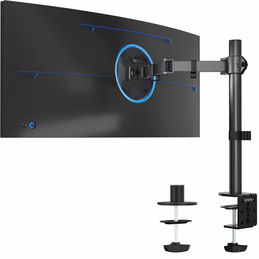 VIVO Single Monitor Arm Desk Mount, Holds Screens up to 32 inch Regular and 38 inch Ultrawide, Fully Adjustable Stand with C-Clamp and Grommet Base, VESA 75x75mm or 100x100mm, Black, STAND-V001 🍁 All In One Marketplace Canada
