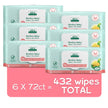 Aleva Naturals Bamboo Baby Sensitive Wipes- Natural and Organic Formula, Hypoallergenic, Biodegradable, Extra Strong and Ultra-Soft, Perfume Free Diaper Wipes - New Eco-Friendly, Sustainable Packaging- 72 Count X 6= 432 Wipes Total