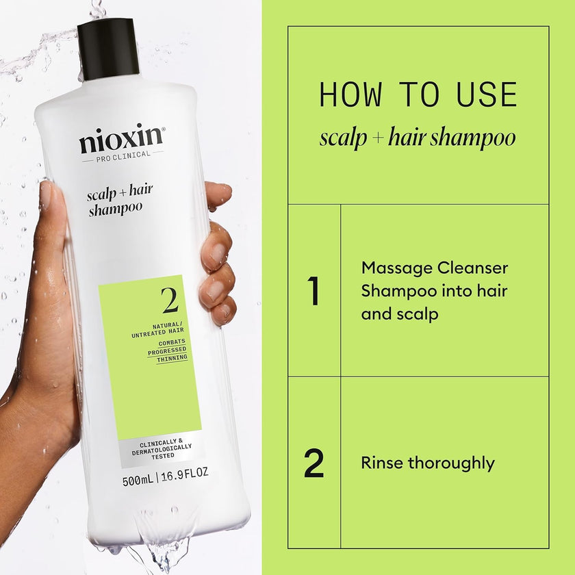 Nioxin Scalp + Hair Thickening System 2 Shampoo, For Natural Hair with Progressed Thinning, 16.9 fl oz (Packaging May Vary) 🍁 All In One Marketplace Canada