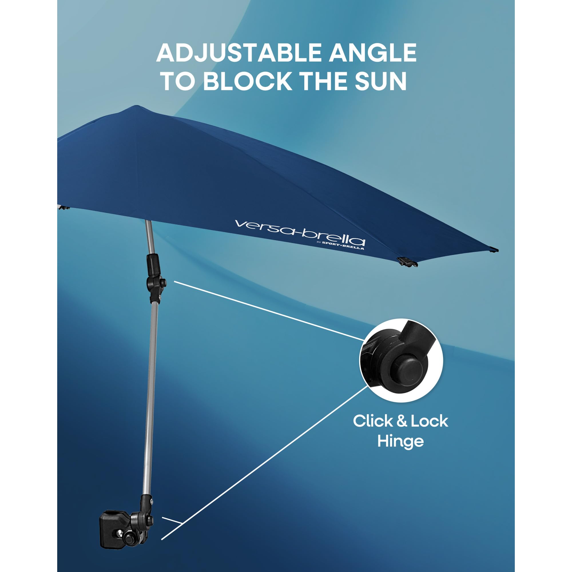 Sport-Brella Versa-Brella SPF 50+ Adjustable Umbrella with Universal Clamp, Regular, Gray 🍁 All In One Marketplace Canada