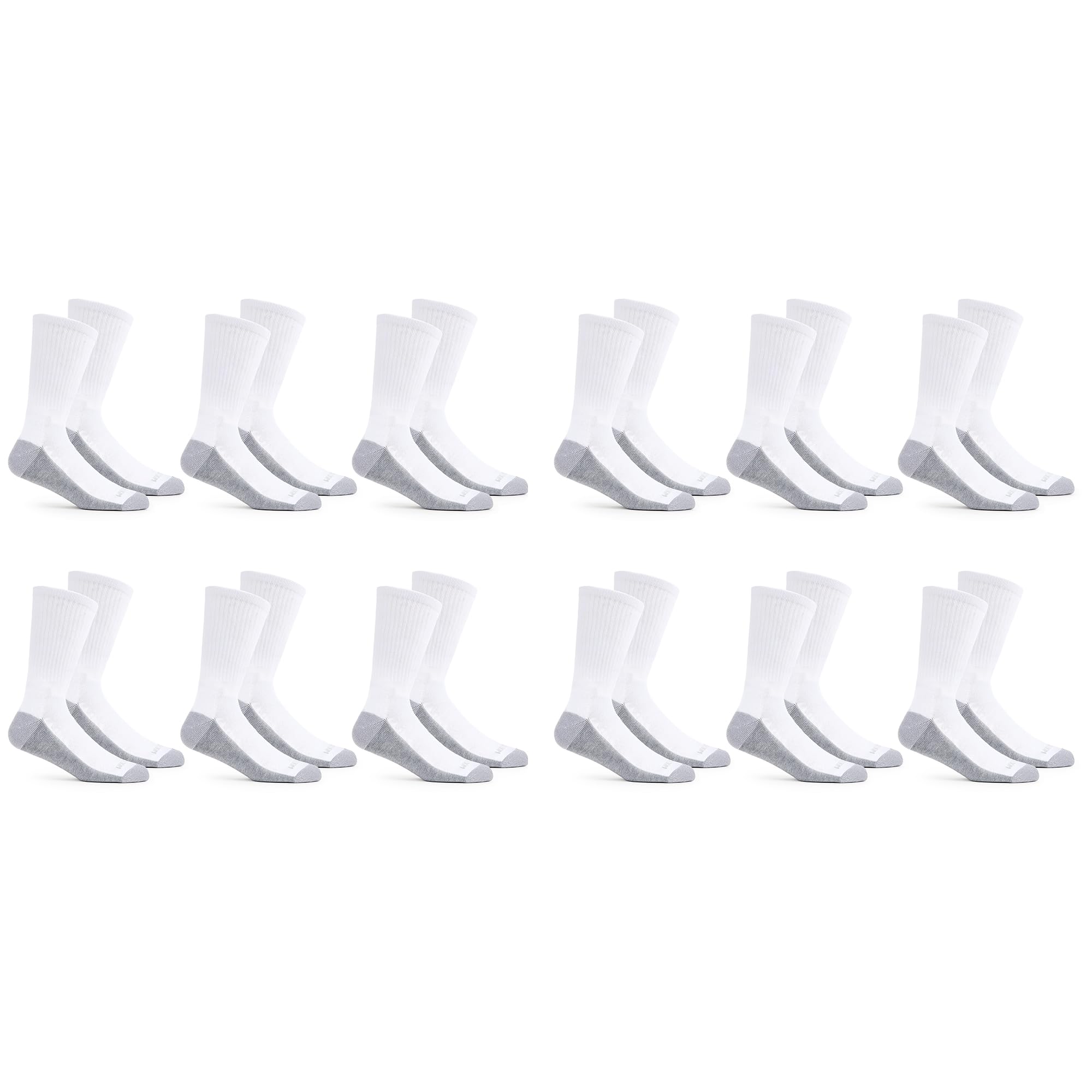 Fruit of the Loom Men's Dual Defense Crew Socks (12 Pack), White, Medium (6 - 12) 🍁 All In One Marketplace Canada