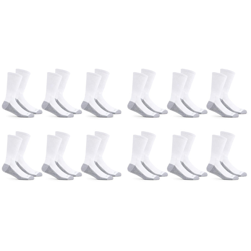 Fruit of the Loom Men's Dual Defense Crew Socks (12 Pack), White, Medium (6 - 12) 🍁 All In One Marketplace Canada