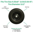 Easy Fit 4.00-6 Flat-Free Wheel Assembly for Residential Wheelbarrow Black 🍁 All In One Marketplace Canada