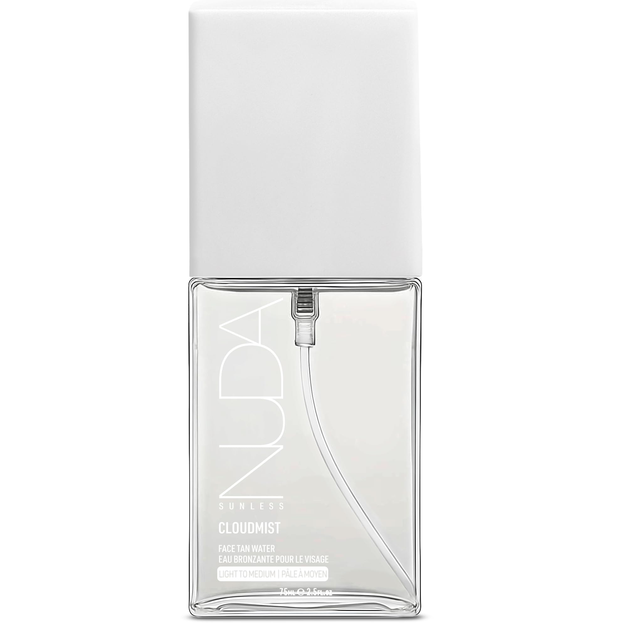 Nuda CloudMist Face Tan Water | Buildable Facial Tanning Mist for Light to Medium Complexions | Infused with Vitamins and White Tea & Rosehip Extracts | Lightweight, Bronzer-Free Formula, (75 mL) 🍁 All In One Marketplace Canada